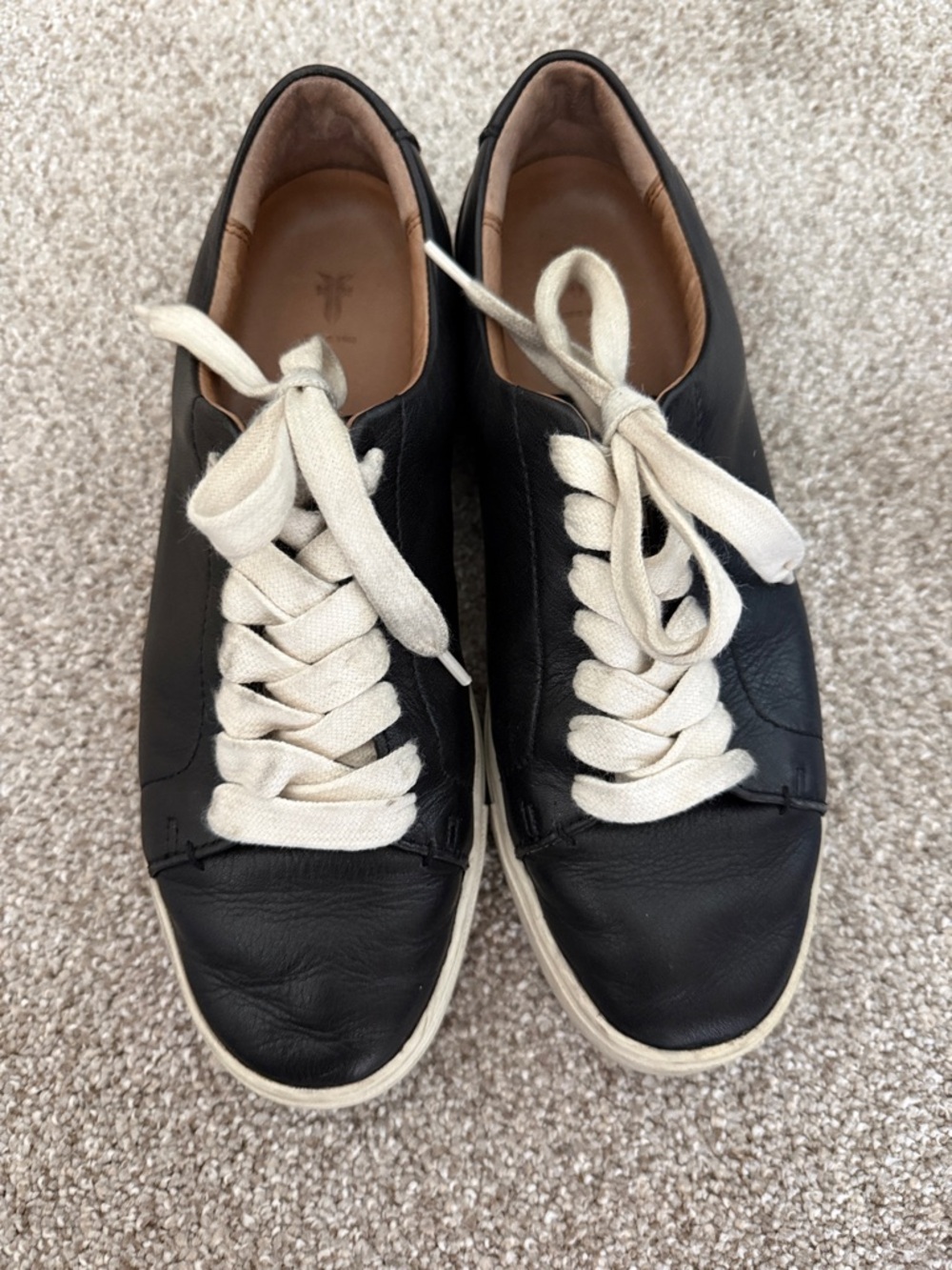 Frye Black Leather Low-Top Sneakers size 7